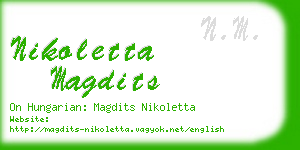 nikoletta magdits business card